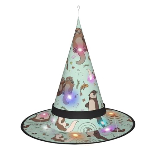 Kycvds Niedliche Otter-Hexenhüte mit Cartoon-Motiv sind mit Lichtern verziert, die verwendet werden, um große Halloween-Partyzubehör zu dekorieren. Kycvds Niedliche Otter-Hexenhüte mit Cartoon-Motiv sind mit Lichtern verziert, die verwendet werden, um große Halloween-Partyzubehör zu dekorieren. von Kycvds