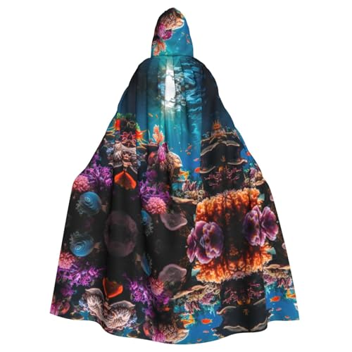 Kycvds Ocean Tropical Fish Costume Adult Cloak With Hood Casual Hooded Robe Cloak Robe Clothing Hooded Coat Hooded Uniform von Kycvds