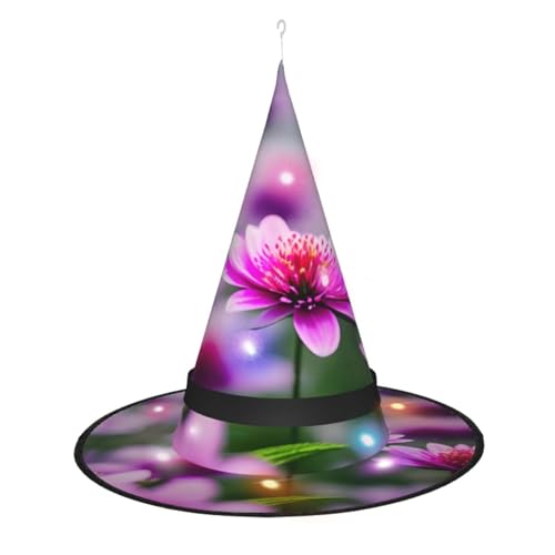 Kycvds Pinke Blume, lila Schmetterling, 1 Halloween-Hexenhüte sind mit Lichtern verziert, die große Halloween-Partyzubehör dekorieren. Kycvds Pinke Blume, lila Schmetterling, 1 Halloween-Hexenhüte sind mit Lichtern verziert, die große Halloween-Partyzubehör dekorieren. von Kycvds