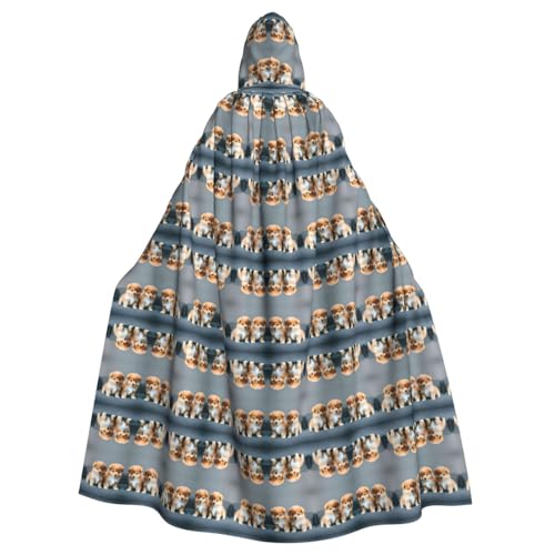 Kycvds Pomeranians Welpen- und Punkt-1-Kostüm, Erwachsenenumhang mit Kapuze, lässiger Kapuzenmantel, Kapuzenmantel, Kapuzenuniform von Kycvds