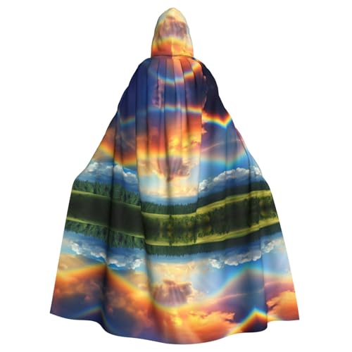 Kycvds Regenbogen-Kostüm für Erwachsene, Umhang mit Kapuze, lässiger Kapuzenmantel, Umhang mit Kapuze, Uniform von Kycvds