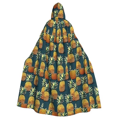 Kycvds Retro-Ananas-Kostüm für Erwachsene, Umhang mit Kapuze, lässiger Kapuzenmantel, Mantel, Kapuzenjacke, Uniform von Kycvds