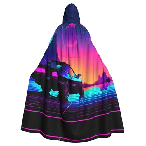 Kycvds Retrowave Pictures Kostüm für Erwachsene, Umhang mit Kapuze, lässiger Kapuzenmantel, Kapuzenmantel, Kapuzenjacke, Uniform von Kycvds