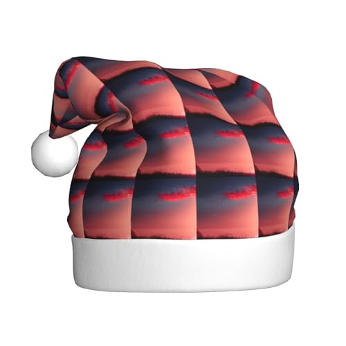 Kycvds Roter Himmel bei Nacht, Weihnachtsmannmütze, Urlaub für Erwachsene, Unisex, Samt, Komfort, extra dicker Hut für Neujahr Kycvds Roter Himmel bei Nacht, Weihnachtsmannmütze, Urlaub für Erwachsene, Unisex, Samt, Komfort, extra dicker Hut für Neujahr von Kycvds