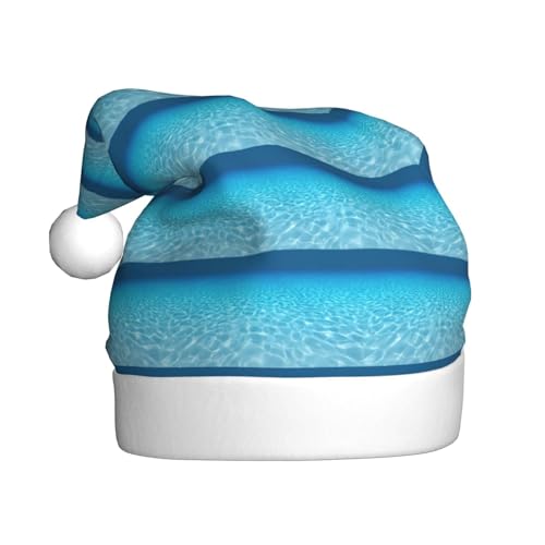 Kycvds Ruhige Unterwasserlandschaft Weihnachtsmannmütze Urlaub für Erwachsene, Unisex, Samt, Komfort, extra dicker Hut für Neujahr von Kycvds