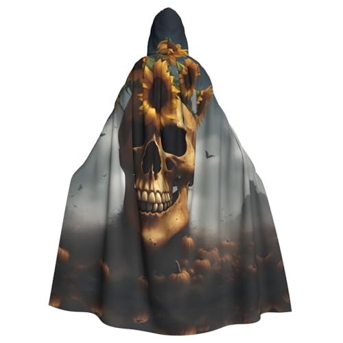 Kycvds Sonnenblumen-Halloween-Kostüm, Totenkopf-Kostüm, Erwachsenen-Umhang mit Kapuze, lässiger Kapuzenmantel, Kapuzenmantel mit Kapuze Kycvds Sonnenblumen-Halloween-Kostüm, Totenkopf-Kostüm, Erwachsenen-Umhang mit Kapuze, lässiger Kapuzenmantel, Kapuzenmantel mit Kapuze von Kycvds