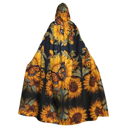 Kycvds Sonnenblumen-Schmetterlingskostüm, Erwachsenen-Umhang mit Kapuze, lässiger Kapuzenmantel, Kapuzenmantel, Kapuzenuniform Kycvds Sonnenblumen-Schmetterlingskostüm, Erwachsenen-Umhang mit Kapuze, lässiger Kapuzenmantel, Kapuzenmantel, Kapuzenuniform von Kycvds