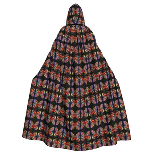 Kycvds Stickerei, buntes Schmetterlingskostüm, Erwachsenenumhang mit Kapuze, lässiger Kapuzenmantel, Kapuzenmantel, Kapuzenjacke, Uniform von Kycvds