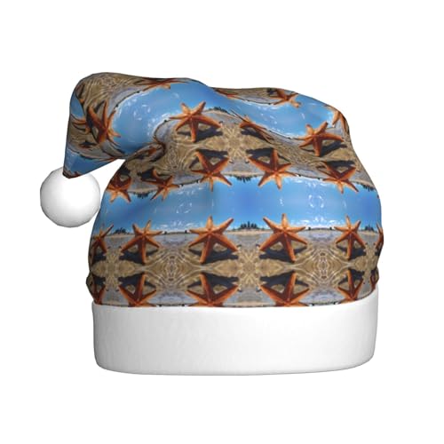 Kycvds Strand-Hut, Seestern, Weihnachtsmannmütze, Urlaub für Erwachsene, Unisex, Samt, Komfort, extra dick, für Neujahr von Kycvds
