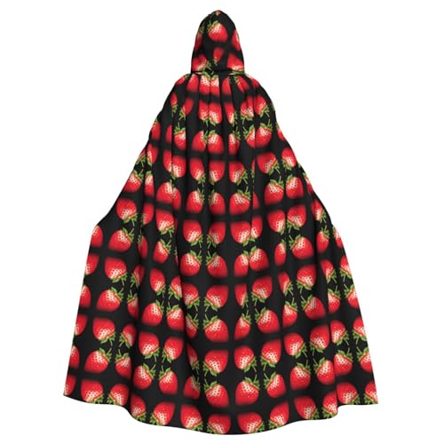 Kycvds Strawberry Clipart Kostüm für Erwachsene, Umhang mit Kapuze, lässiger Kapuzenmantel, Kapuzenmantel, Uniform von Kycvds