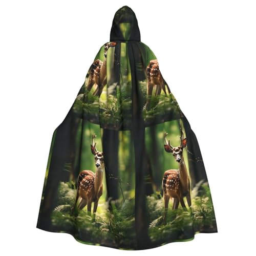 Kycvds Süßes Hirsch-Kostüm für Erwachsene, Umhang mit Kapuze, lässiger Kapuzenmantel, Kapuzenmantel, Kapuzenjacke, Uniform von Kycvds