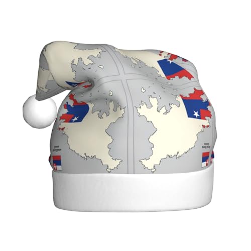 Kycvds Topografische Karte von Slowenien, Weihnachtsmannmütze, Urlaub für Erwachsene, Unisex, Samt, Komfort, extra dicker Hut für Neujahr von Kycvds