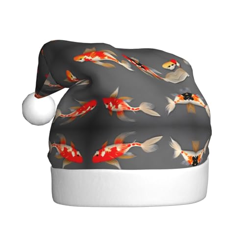 Kycvds Traditionelle Koi-Karpfen mit Punkten, Weihnachtsmannmütze, Urlaub für Erwachsene, Unisex, Samt, Komfort, extra dicker Hut für Neujahr Kycvds Traditionelle Koi-Karpfen mit Punkten, Weihnachtsmannmütze, Urlaub für Erwachsene, Unisex, Samt, Komfort, extra dicker Hut für Neujahr von Kycvds