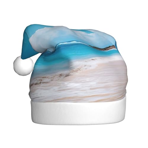 Kycvds Tropische Kokosnussbäume, Strand, Weihnachtsmannmütze, Urlaub für Erwachsene, Unisex, Samt, Komfort, extra dicker Hut für Neujahr Kycvds Tropische Kokosnussbäume, Strand, Weihnachtsmannmütze, Urlaub für Erwachsene, Unisex, Samt, Komfort, extra dicker Hut für Neujahr von Kycvds