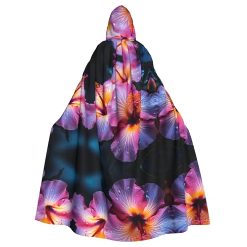 Kycvds Tropisches Blumen-Kostüm für Erwachsene, Umhang mit Kapuze, lässiger Kapuzenmantel, Mantel, Kapuzenjacke, Uniform von Kycvds