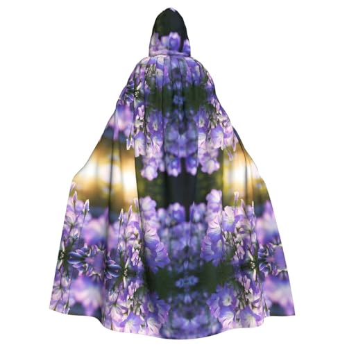 Kycvds Violett-weißes Blumen-Kostüm für Erwachsene, Umhang mit Kapuze, lässiger Kapuzenmantel, Kapuzenmantel mit Kapuze von Kycvds