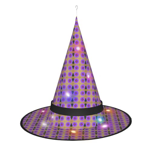 Kycvds Violette Halloween-Hexenhüte sind mit Lichtern verziert, die große Halloween-Partyzubehör dekorieren. Kycvds Violette Halloween-Hexenhüte sind mit Lichtern verziert, die große Halloween-Partyzubehör dekorieren. von Kycvds