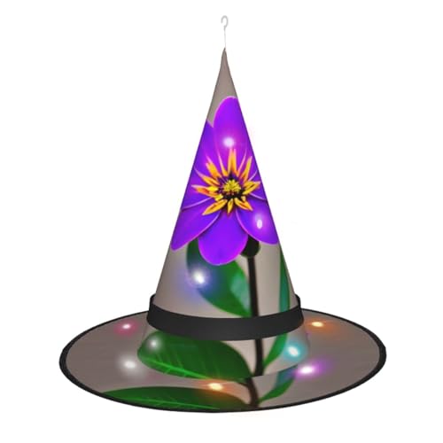 Kycvds Violette Halloween-Hexenhüte sind mit Lichtern verziert, die große Halloween-Partyzubehör dekorieren. Kycvds Violette Halloween-Hexenhüte sind mit Lichtern verziert, die große Halloween-Partyzubehör dekorieren. von Kycvds