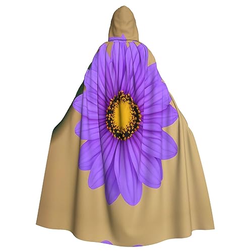 Kycvds Violettes Blumen-Kostüm für Erwachsene, Umhang mit Kapuze, lässiger Kapuzenmantel, Kapuzenmantel, Kapuzenjacke, Uniform von Kycvds
