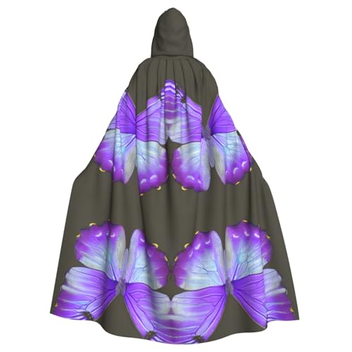 Kycvds Violettes Schmetterlingskostüm für Erwachsene, Umhang mit Kapuze, lässiger Kapuzenmantel, Kapuzenmantel, Kapuzenjacke, Uniform von Kycvds