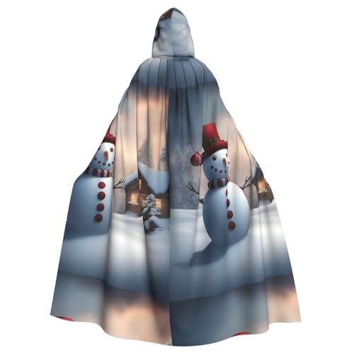 Kycvds Weihnachtliches Schneemann-Kostüm für Erwachsene, Umhang mit Kapuze, lässiger Kapuzenmantel, Umhang mit Kapuze, Kapuzenmantel von Kycvds