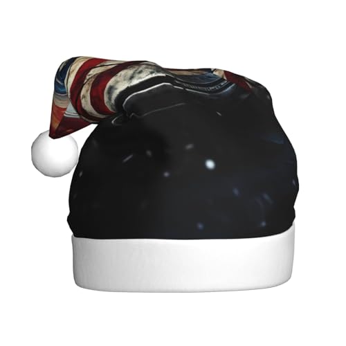 Kycvds Weihnachtsmütze mit amerikanischer Flagge, Unisex, Samt, Komfort, extra dick, für Neujahr Kycvds Weihnachtsmütze mit amerikanischer Flagge, Unisex, Samt, Komfort, extra dick, für Neujahr von Kycvds