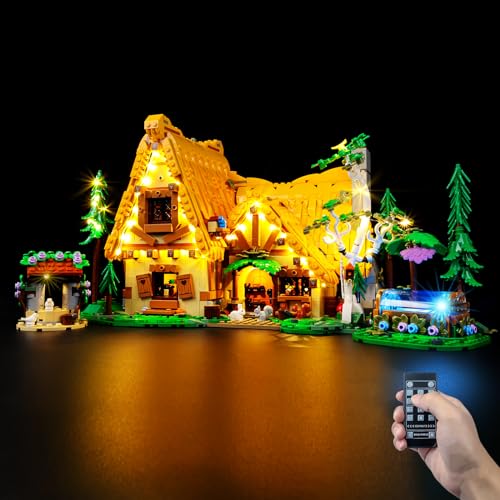 Kyglaring RC Beleuchtung, LED Lichter Set Lego 43242 Schneewittchen und das Häuschen der Sieben Zwerge Kompatibel, Entworfen für Lego Disney Baukasten Modell-Kein Lego Ziegelsteine(RC Version) von Kyglaring