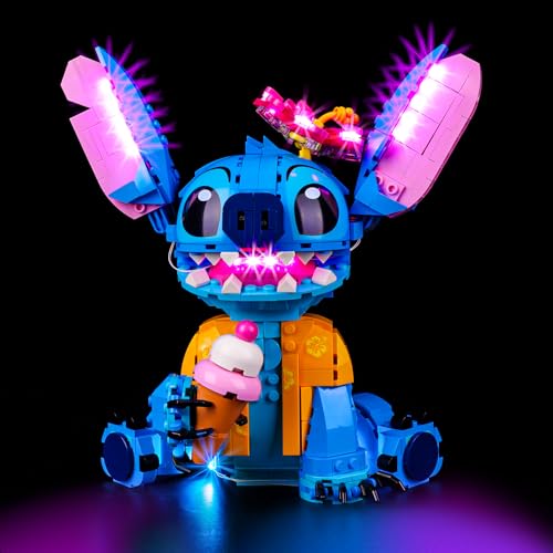 Kyglaring LED-Beleuchtungsset für Lego Disney Stitch Spielzeugbaukasten. Das Beleuchtungsset. Kompatibel mit Lego 43249; Disney-Figur des Filmhits Lilo und Stitch (Klassische Version) von Kyglaring