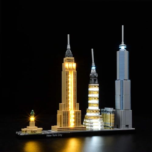 Kyglaring LED-Beleuchtungsset (kein Modell) - Kompatibel mit Leg0-21028 Architecture New York City Bauklötze Modell Set - Nur LEDs kein Brick Set(Classic Version) von Kyglaring