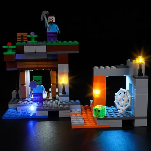 Kyglaring LED-Beleuchtungsset (kein Modell) - Kompatibel mit Lego-21166 Minecraft The Abandoned Mine Bauklötze Modell Set - Nur LEDs kein Brick Set (Classic Version) von Kyglaring