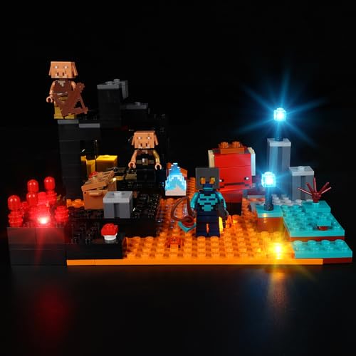Kyglaring LED-Beleuchtungsset (kein Modell) - Kompatibel mit Lego-21185 Minecraft The Nether Bastion Bauklötze Modell Set - Nur LEDs kein Brick Set (Classic Version) von Kyglaring