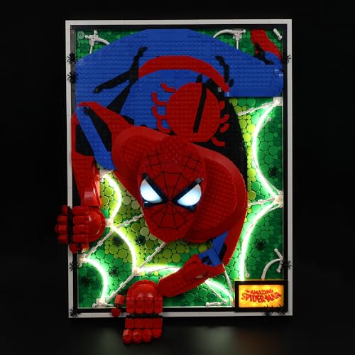 Kyglaring LED-Beleuchtungsset (kein Modell) - Kompatibel mit Lego-31209 Art The Amazing Spider-Man 3D Wall Art Bauklötze Modell Set - Nur LEDs kein Brick Set(Classic Version) von Kyglaring