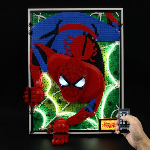 Kyglaring LED-Beleuchtungsset (kein Modell) - Kompatibel mit Lego-31209 Art The Amazing Spider-Man 3D Wall Art Bauklötze Modell Set - Nur LEDs kein Brick Set(RC-Version) von Kyglaring