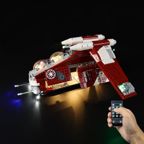 Kyglaring LED-Beleuchtungsset (kein Modell) - Kompatibel mit Lego-75354 Star Wars The Clone Wars Coruscant Guard Gunship Bauklötze Modell Set - Nur LEDs kein Brick Set(RC-Version) von Kyglaring