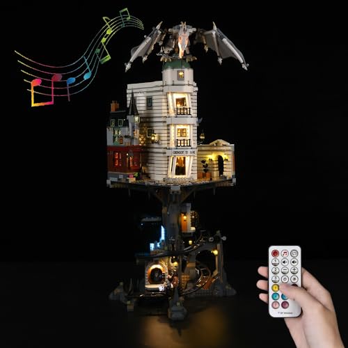 Kyglaring LED-Beleuchtungsset (kein Modell) - Kompatibel mit Lego-76417 Harry Potter Gringotts Wizard Bench Bauklötze Modell Set - Nur LEDs kein Brick Set(RC Sound Version) von Kyglaring