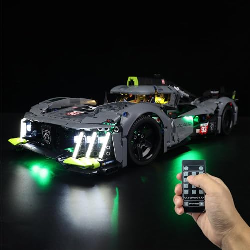 Kyglaring LED Beleuchtungsset (ohne Modell) - Kompatibel mit Lego-42156 Technic Peugeot 9X8 24H Le Mans Hybrid Hypercar Building Blocks Model Set - Nur LEDs ohne Brick Set (Remote Version) von Kyglaring
