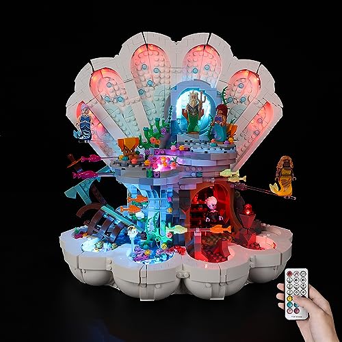 Kyglaring LED-Beleuchtungsset (ohne Modell) - Kompatibel mit Lego-43225 Disney Die kleine Meerjungfrau Königliche Muschelschalen-Bauklötze Modellset - Nur LEDs, kein Brick-Set (RC-Version) von Kyglaring
