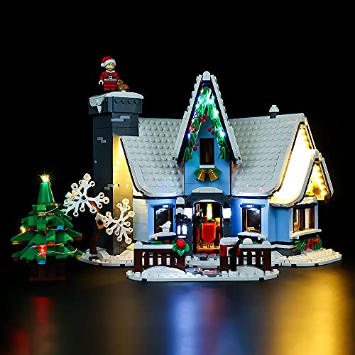 Kyglaring LED Beleuchtungsset Kompatibel mit Creator Winter Village Kollektionen Santa's Visit 10293 Bausteine Set - Nicht Enthalten Das Modell (Klassische Version) von Kyglaring