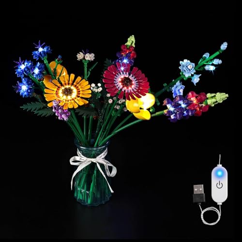 Kyglaring LED Beleuchtungsset für Lego 10313 Wildflower Bouquet – Dauerlicht-Kit kompatibel mit Disney Bauspielzeug – Dekorative Beleuchtung für Sammler (Ohne Steine) von Kyglaring