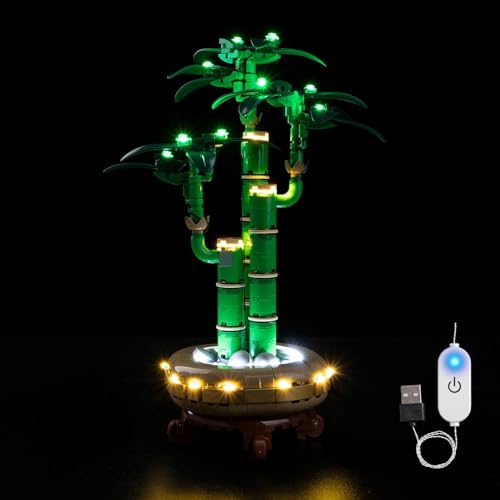 Kyglaring LED Beleuchtungsset für Lego 10344 Botanicals Lucky Bamboo Artificial Plant – Dauerlicht-Kit kompatibel mit Disney Bauspielzeug – Dekorative Beleuchtung für Sammler (Ohne Steine) von Kyglaring
