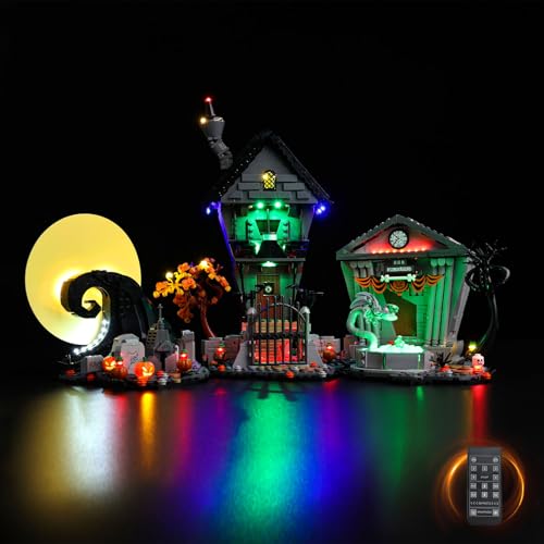 Kyglaring LED Beleuchtungsset für Lego 21351 Tim Burton's The Nightmare Before Christmas – Dauerlicht-Kit kompatibel mit Lego Harry Potter – Dekorative Beleuchtung für Sammler (Ohne Steine) von Kyglaring