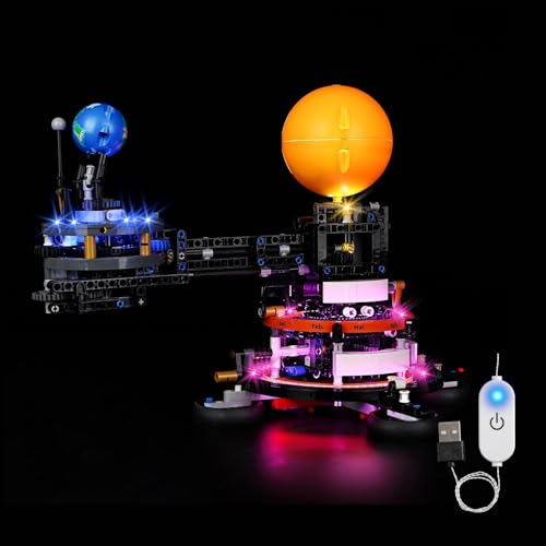 Kyglaring LED Beleuchtungsset für Lego 42179 Sun Earth Moon – Dauerlicht-Kit kompatibel mit Disney Bauspielzeug – Dekorative Beleuchtung für Sammler (Ohne Steine) von Kyglaring