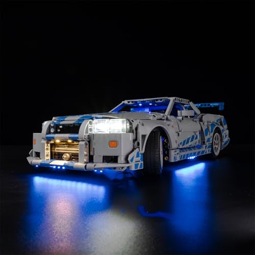 Kyglaring LED Beleuchtungsset für Lego 42210 2 Fast 2 Furious Nissan Skyline GT-R (R34) Car – Dauerlicht-Kit kompatibel mit Disney Bauspielzeug – Dekorative Beleuchtung für Sammler (Ohne Steine) von Kyglaring