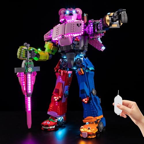 Kyglaring LED Beleuchtungsset für Lego 77078 Mecha Team Leader – Dauerlicht-Kit kompatibel mit Lego Fortnite – Dekorative Beleuchtung für Sammler (Ohne Steine) von Kyglaring