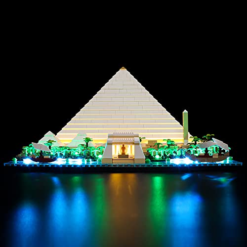 Kyglaring LED-Beleuchtungsset für Lego Große Pyramide von Gizeh 21058 (kein Modell) Architektur Landmark Collection Modellbausatz - ohne Lego-Set (Classic Version) von Kyglaring