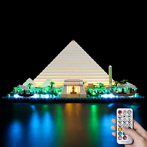 Kyglaring LED-Beleuchtungsset für Lego Große Pyramide von Gizeh 21058 (kein Modell) Architektur Landmark Collection Modellbausatz - ohne Lego-Set (RC Version) von Kyglaring