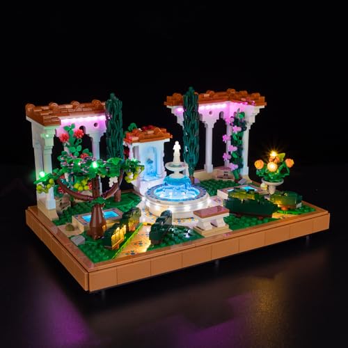 Kyglaring LED Beleuchtungsset für leg0 Icons Fountain Garden Kompatibel mit leg0 10359 Icons Fountain Garden Modell Set - nur LEDs kein Brick Set (Classic Version) von Kyglaring