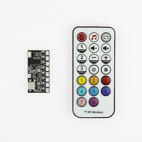 Kyglaring LED-Beleuchtungszubehör - RC Moduel（Mit weißer 20-Tasten-Fernbedienung）- Zum Selberbauen von Bausteinen - Packung 1 (8 Ports) von Kyglaring