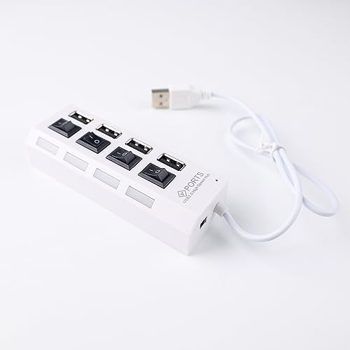 Kyglaring LED-Beleuchtungszubehör - Weiß USB HUB Kabel - Zum Selbermachen Ihrer Bausteine - Packung 1 (4 Steckdosen) von Kyglaring