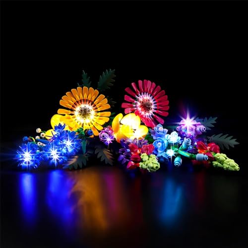 Kyglaring LED-Licht-Kit für Lego 10313 Icons Wildblumenstrauß-Set, das Beleuchtungsset für LEGO künstliche Blumen 10313, Home Led Decor (klassische Version von Kyglaring